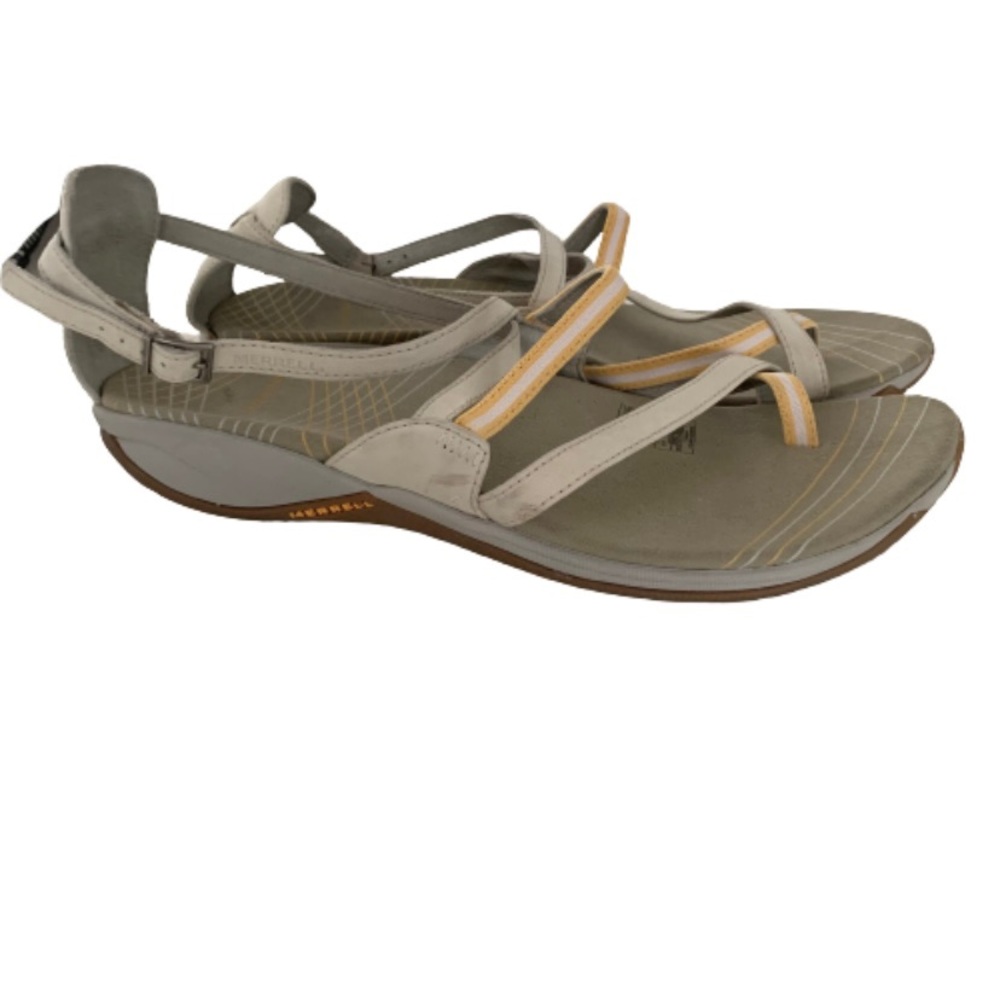 Merrell Lilium 3 Silver Lining/Flax Strappy Toe Sporty Sandal Size 10